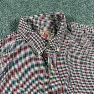 J. Press Button Down Shirt Mens Medium Red Check Long Sleeve Cotton Trunk Club